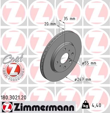 ZIMMERMANN Тормозной диск 180.3021.20
