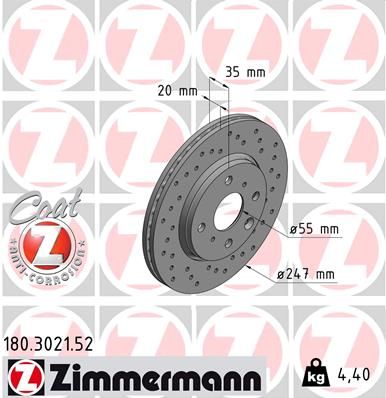 ZIMMERMANN Тормозной диск 180.3021.52