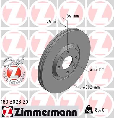 ZIMMERMANN Тормозной диск 180.3023.20