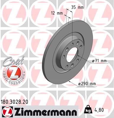 ZIMMERMANN Тормозной диск 180.3028.20
