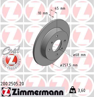 ZIMMERMANN Bremžu diski 200.2505.20