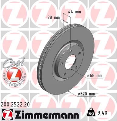 ZIMMERMANN Bremžu diski 200.2522.20