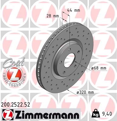 ZIMMERMANN Bremžu diski 200.2522.52