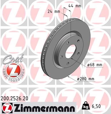 ZIMMERMANN Bremžu diski 200.2526.20