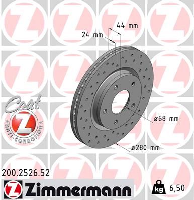 ZIMMERMANN Bremžu diski 200.2526.52