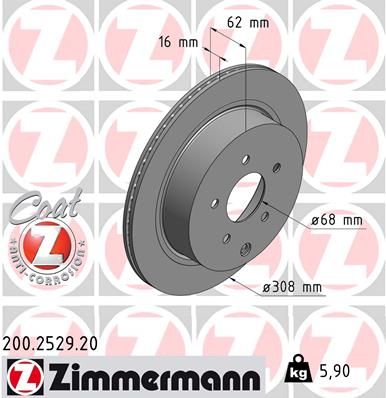 ZIMMERMANN Тормозной диск 200.2529.20