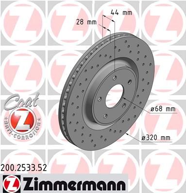 ZIMMERMANN Тормозной диск 200.2533.52