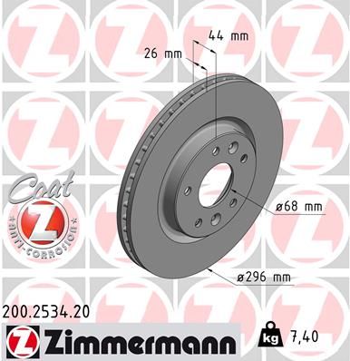 ZIMMERMANN Тормозной диск 200.2534.20