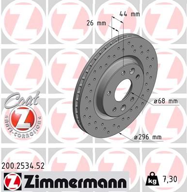 ZIMMERMANN Bremžu diski 200.2534.52