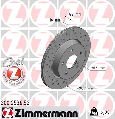 ZIMMERMANN Тормозной диск 200.2536.52