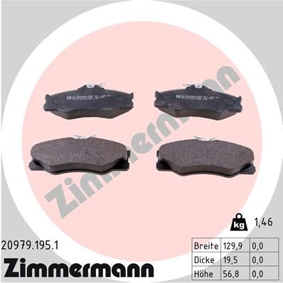 ZIMMERMANN Комплект тормозных колодок, дисковый тормоз 20979.195.1