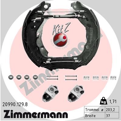 ZIMMERMANN Bremžu loku komplekts 20990.129.8