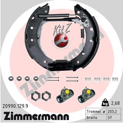 ZIMMERMANN Bremžu loku komplekts 20990.129.9