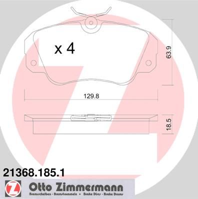 ZIMMERMANN Комплект тормозных колодок, дисковый тормоз 21368.185.1