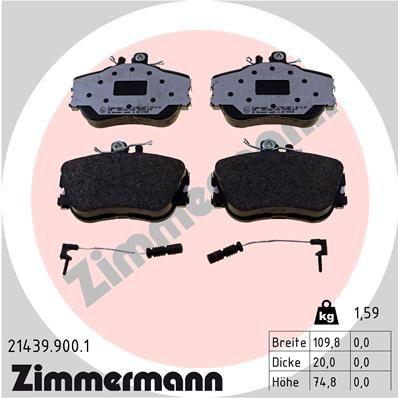 ZIMMERMANN Bremžu uzliku kompl., Disku bremzes 21439.900.1