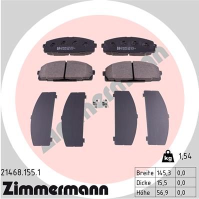 ZIMMERMANN Комплект тормозных колодок, дисковый тормоз 21468.155.1