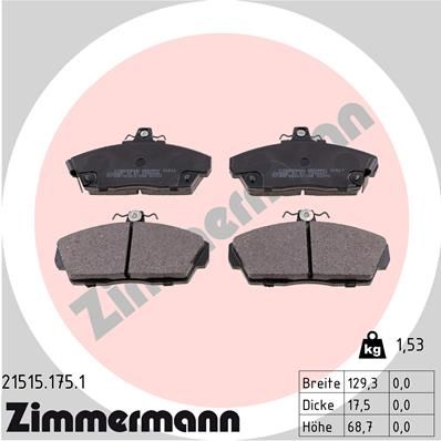 ZIMMERMANN Комплект тормозных колодок, дисковый тормоз 21515.175.1
