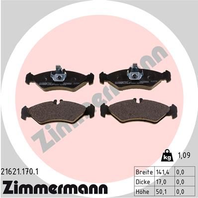 ZIMMERMANN Комплект тормозных колодок, дисковый тормоз 21621.170.1