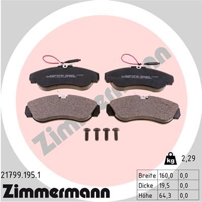 ZIMMERMANN Комплект тормозных колодок, дисковый тормоз 21799.195.1