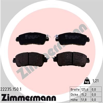 ZIMMERMANN Комплект тормозных колодок, дисковый тормоз 22235.150.1