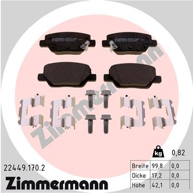 ZIMMERMANN Bremžu uzliku kompl., Disku bremzes 22449.170.2