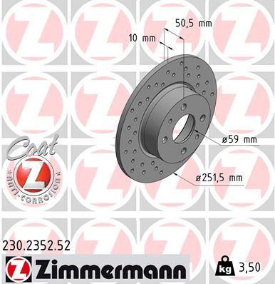 ZIMMERMANN Тормозной диск 230.2352.52