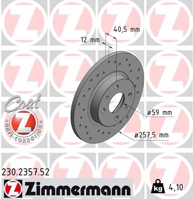 ZIMMERMANN Тормозной диск 230.2357.52