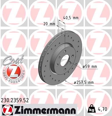 ZIMMERMANN Тормозной диск 230.2359.52