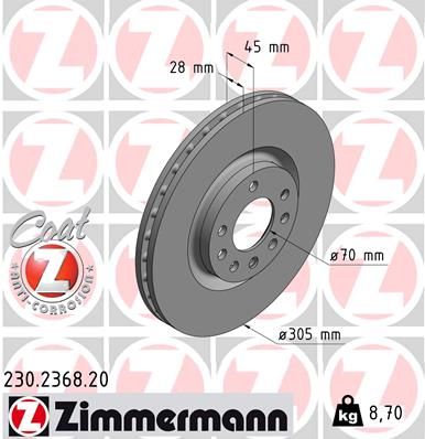 ZIMMERMANN Bremžu diski 230.2368.20