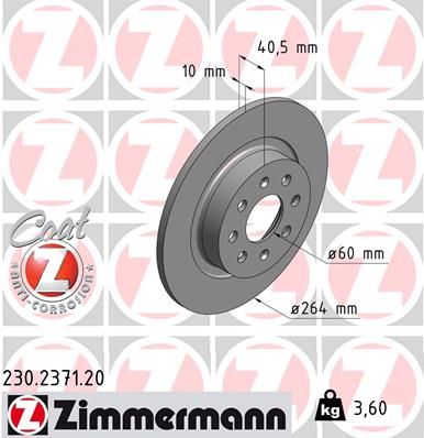 ZIMMERMANN Тормозной диск 230.2371.20