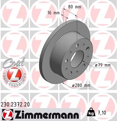 ZIMMERMANN Тормозной диск 230.2372.20