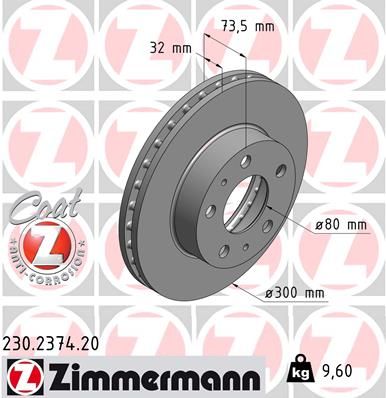 ZIMMERMANN Тормозной диск 230.2374.20