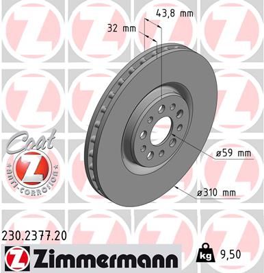 ZIMMERMANN Bremžu diski 230.2377.20