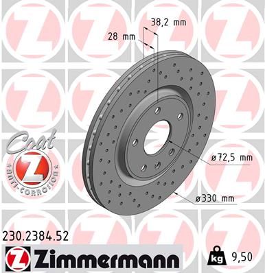ZIMMERMANN Bremžu diski 230.2384.52