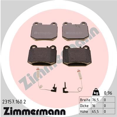 ZIMMERMANN Комплект тормозных колодок, дисковый тормоз 23157.160.2