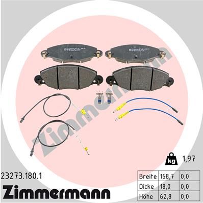 ZIMMERMANN Комплект тормозных колодок, дисковый тормоз 23273.180.1