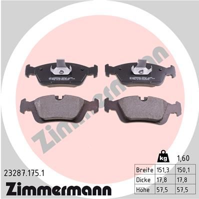 ZIMMERMANN Комплект тормозных колодок, дисковый тормоз 23287.175.1