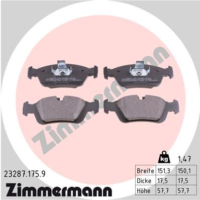 ZIMMERMANN Комплект тормозных колодок, дисковый тормоз 23287.175.9