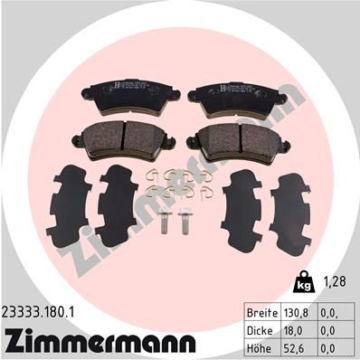 ZIMMERMANN Комплект тормозных колодок, дисковый тормоз 23333.180.1