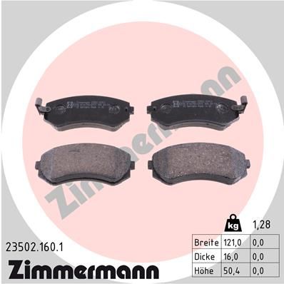 ZIMMERMANN Комплект тормозных колодок, дисковый тормоз 23502.160.1