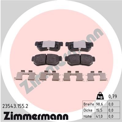 ZIMMERMANN Комплект тормозных колодок, дисковый тормоз 23543.155.2
