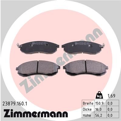 ZIMMERMANN Комплект тормозных колодок, дисковый тормоз 23879.160.1