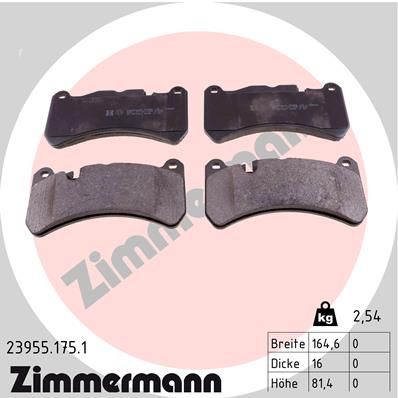 ZIMMERMANN Комплект тормозных колодок, дисковый тормоз 23955.175.1