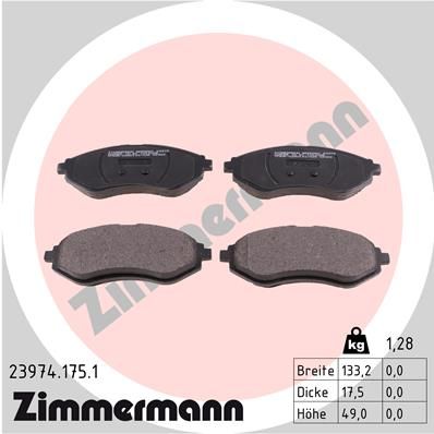ZIMMERMANN Комплект тормозных колодок, дисковый тормоз 23974.175.1