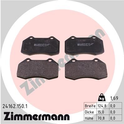 ZIMMERMANN Комплект тормозных колодок, дисковый тормоз 24162.150.1