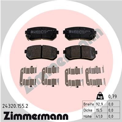 ZIMMERMANN Комплект тормозных колодок, дисковый тормоз 24320.155.2