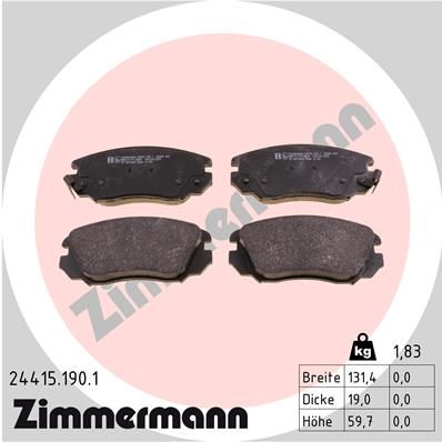 ZIMMERMANN Комплект тормозных колодок, дисковый тормоз 24415.190.1