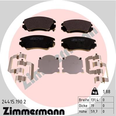 ZIMMERMANN Комплект тормозных колодок, дисковый тормоз 24415.190.2