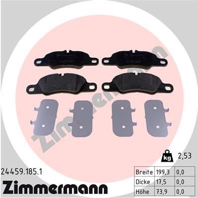 ZIMMERMANN Комплект тормозных колодок, дисковый тормоз 24459.185.1