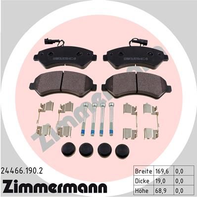 ZIMMERMANN Комплект тормозных колодок, дисковый тормоз 24466.190.2